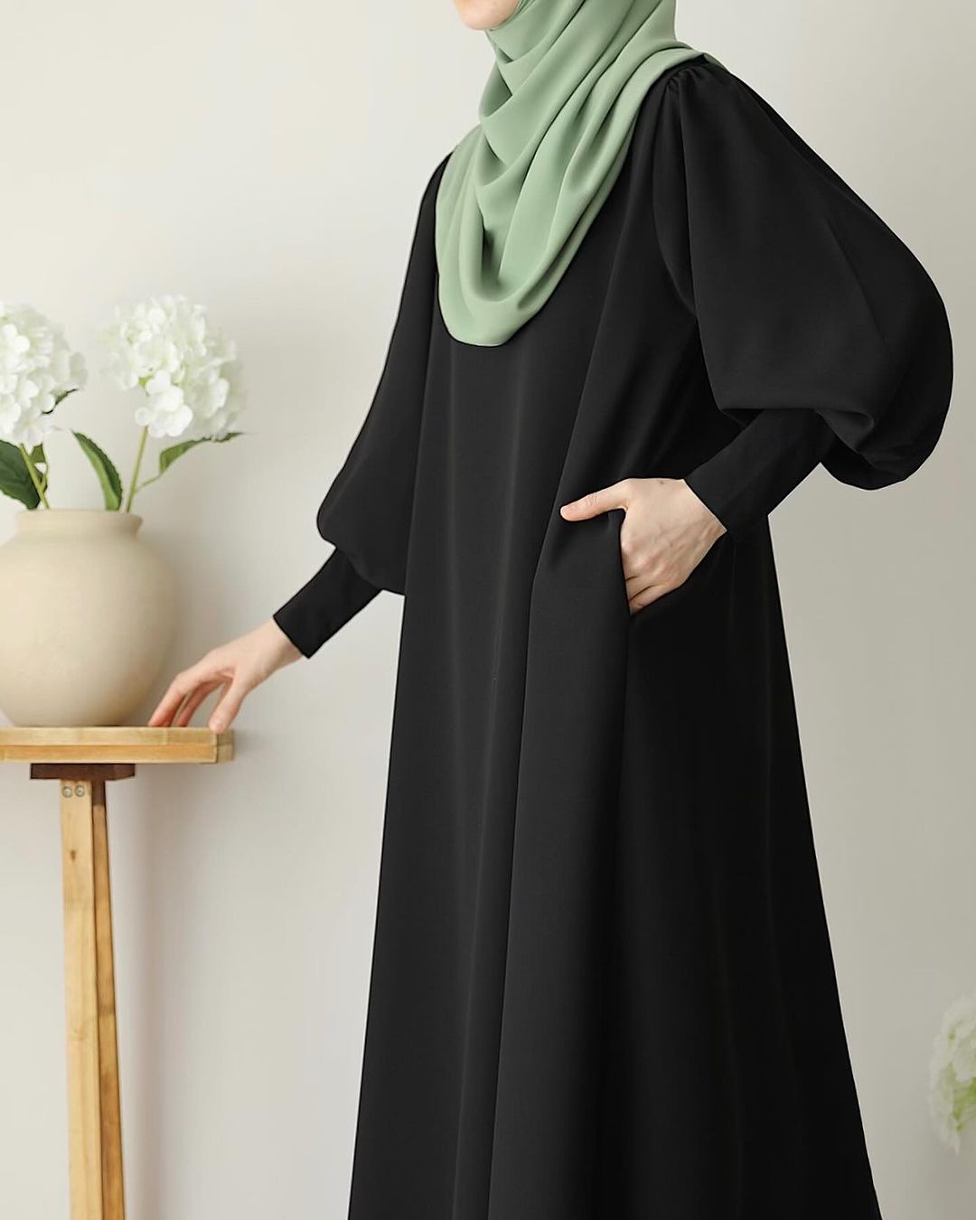 A-LINE CUFFED ABAYA SK-3