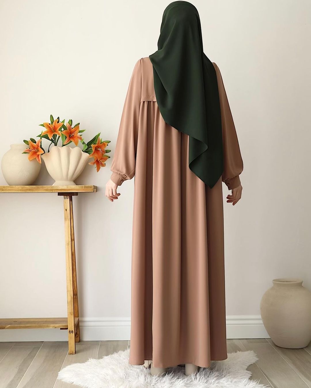 A-LINE FRILL WITH STRAP ABAYA SK-2