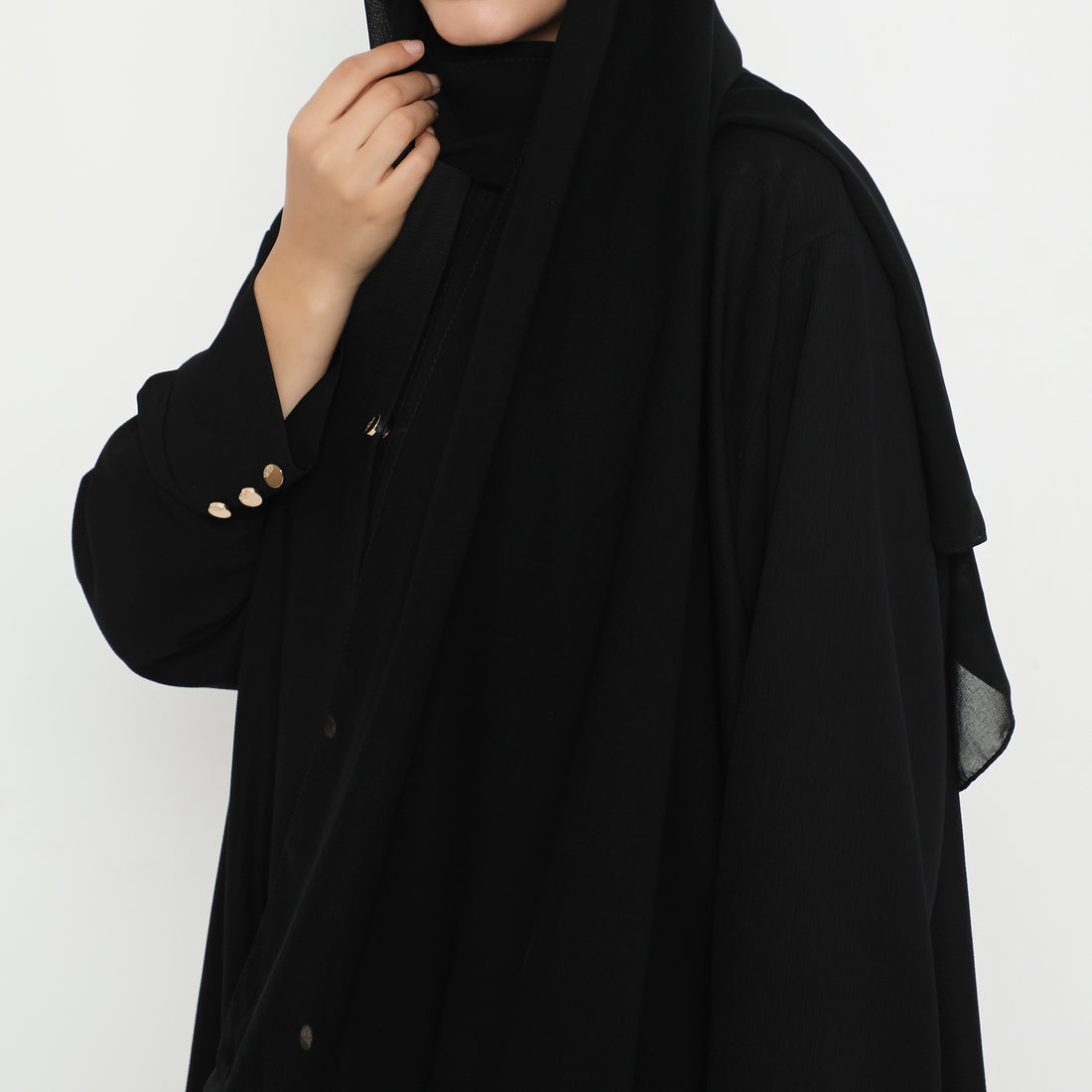 Aline Button Detail Abaya